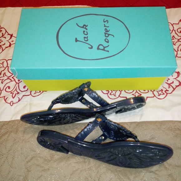 Jack Rogers Gingham Georgica Jelly Sandal - Picture 3 of 8